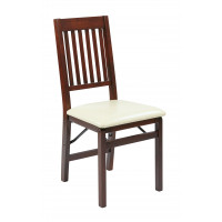 OSP Home Furnishings HA424-CM Hacienda Mission Back Folding Chair 2-Pack in Cream